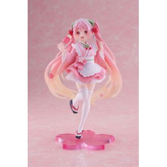 Hatsune Miku Estatua PVC Newley Written Sakura Miku Japanese Cafe Ver. Reissue 18 cm
