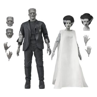 Universal Monsters Pack de 2 Figuras La novia de Frankenstein 90th Anniversary The Monster & His Mate (B&W) 18 cm